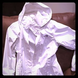 NorthFace White Windbreaker Jacket